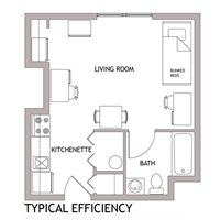 1-bedroom for 2 students