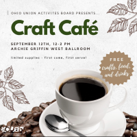 During this coffee-themed craft event, you will have the opportunity to make crafts while enjoying free food and drinks, on us! Supplies are limited and the event is first-come, first-serve. Just bring your BuckID!