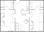 Two-bedroom, four person apartment