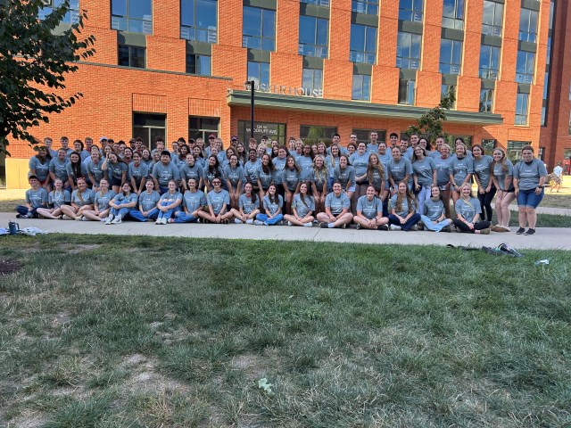 Group photo in front of Nosker House