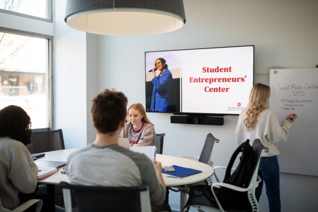 Students working in Keenan Center